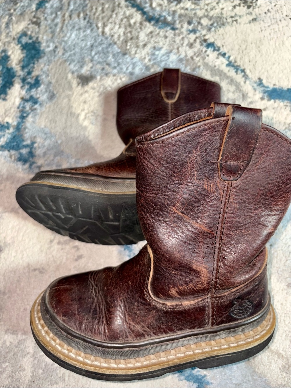 Georgia Boot Kids Dark Brown Leather Pull-On Work Boots